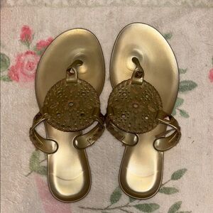 Women’s Gold Decorative Slide Sandals